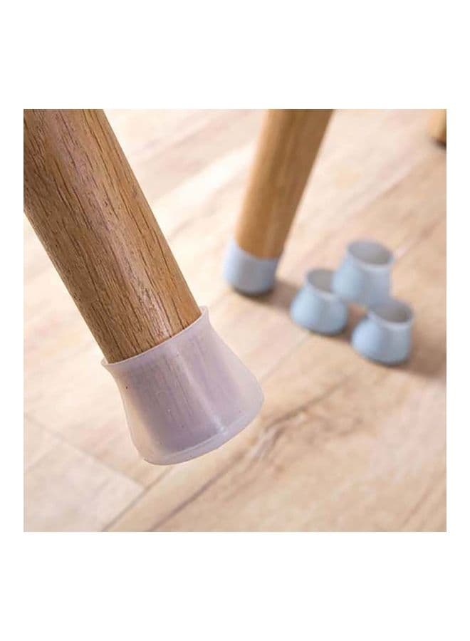 4-Piece Universal Silicone Anti-Scratch Desk Chair Leg Foot Cap Protector Blue 20x10x20cm Floor Cleaners (٣)
