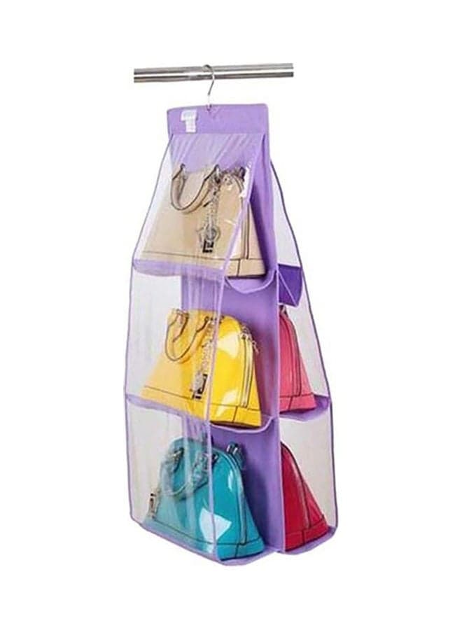 6 Pocket Clear Purse Handbags Organizer Door Closet Shelf Hanging Storage Bag Blue 20*10*20cm (6)