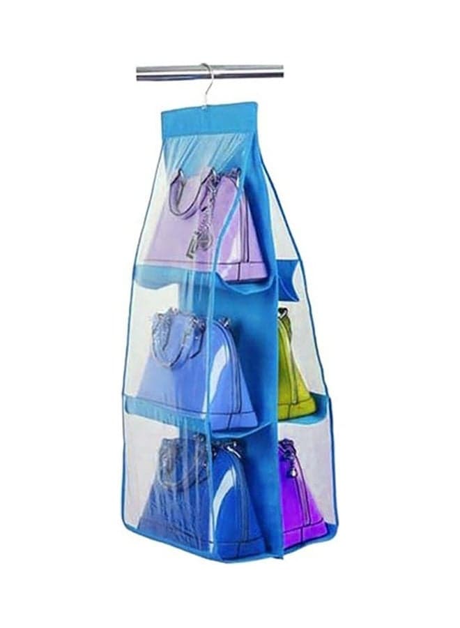6 Pocket Clear Purse Handbags Organizer Door Closet Shelf Hanging Storage Bag Purple 20*10*20cm (7)