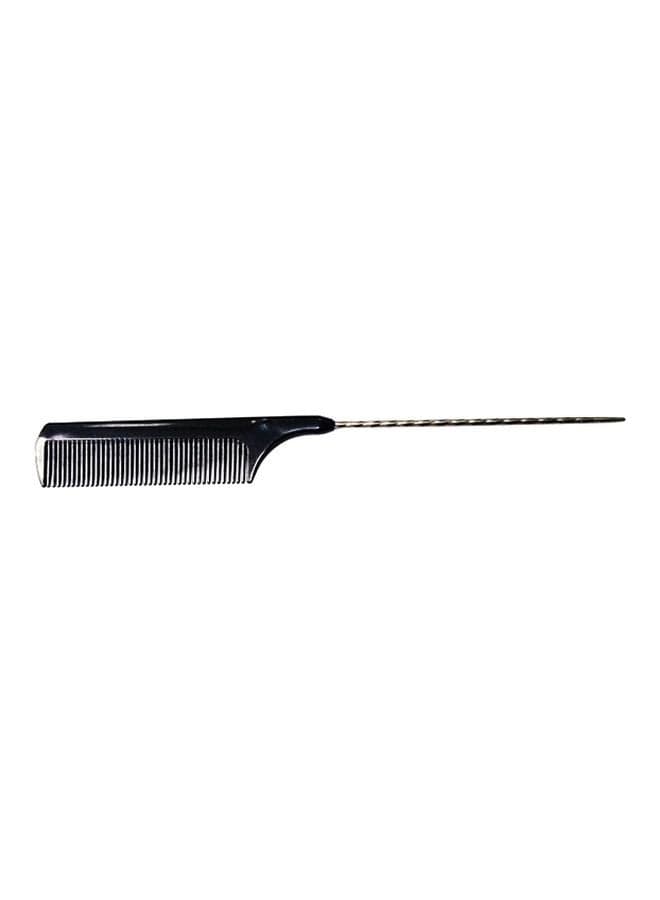 Pin Tail Hair Comb Black/Silver 21cm