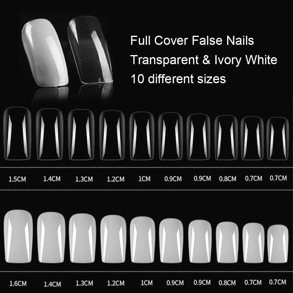 100 Piece False Nails Tips Ivory Press On False Nails (٦)