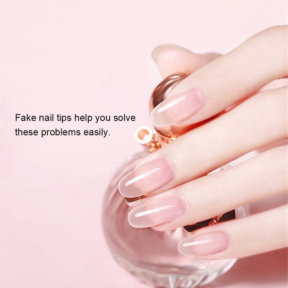 100 Piece False Nails Tips Ivory Press On False Nails (٧)