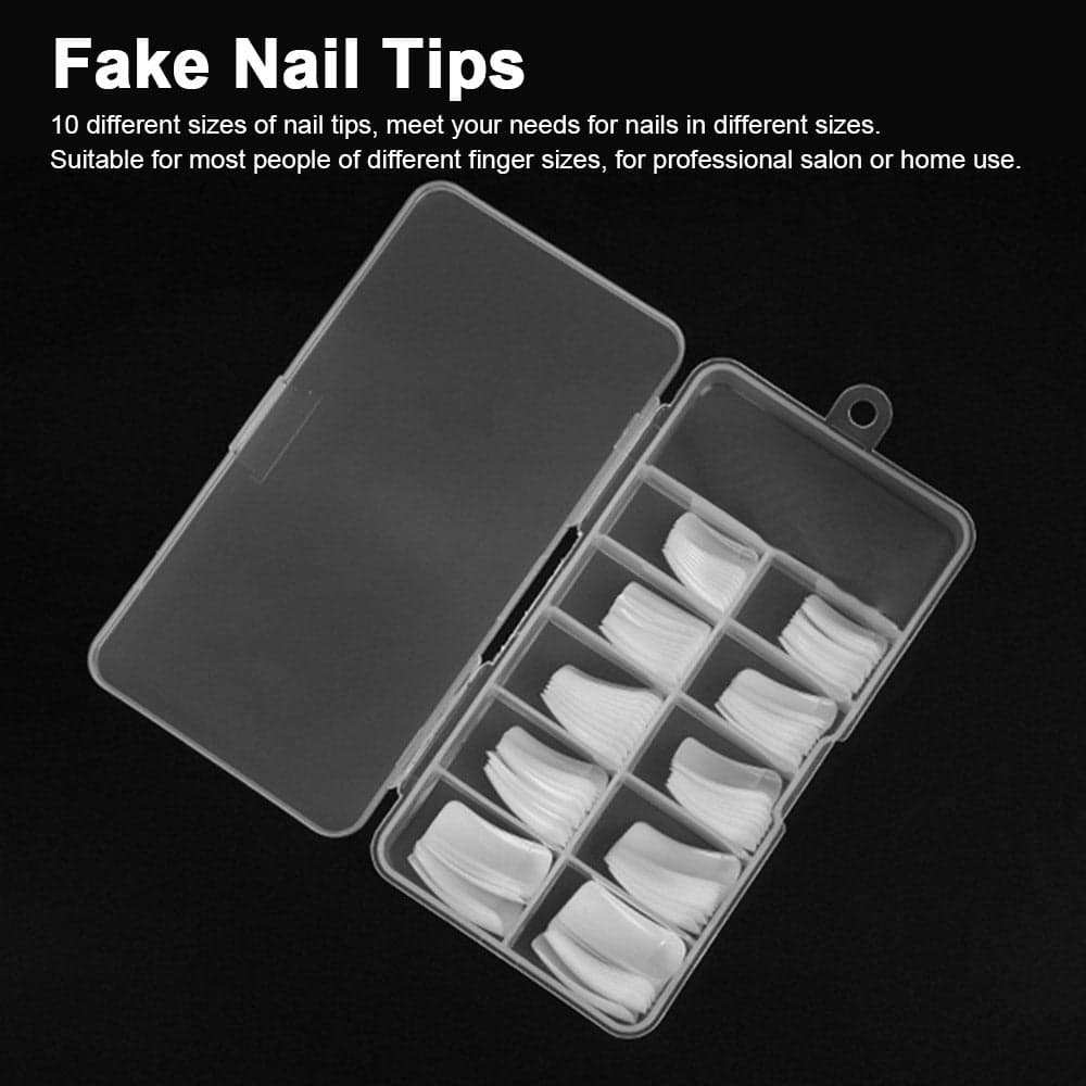 100 Piece False Nails Tips Transparent Press On False Nails (٤)