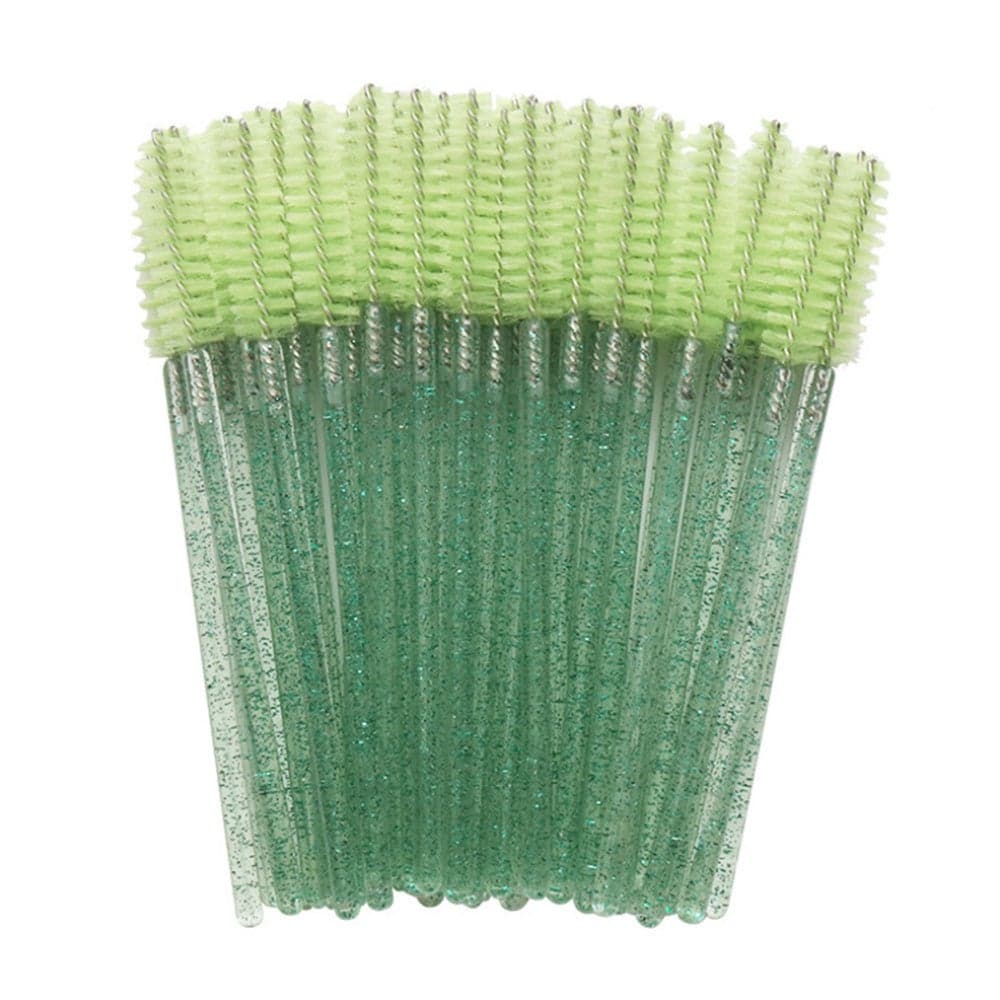 50 Piece Disposable Eyelash Mascara Brush Set Green Face Makeups