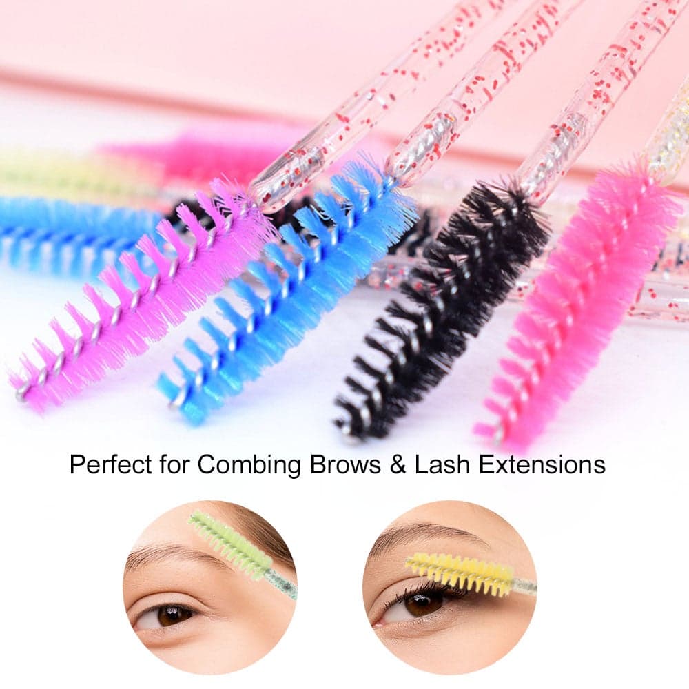 50 Piece Disposable Eyelash Mascara Brush Set Green Face Makeups (٦)
