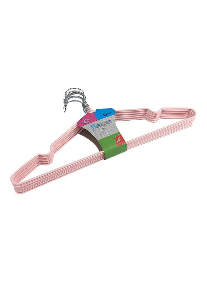 10-Piece Cloth Hanger Set Pink 33cm Closet Systems