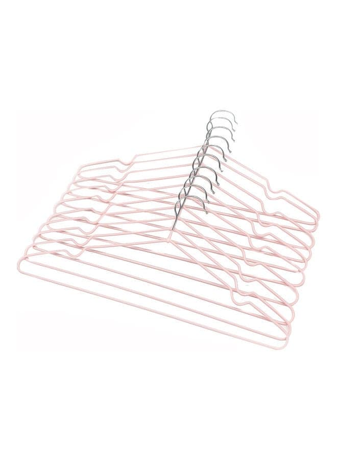 10-Piece Cloth Hanger Set Pink 33cm Closet Systems (٣)