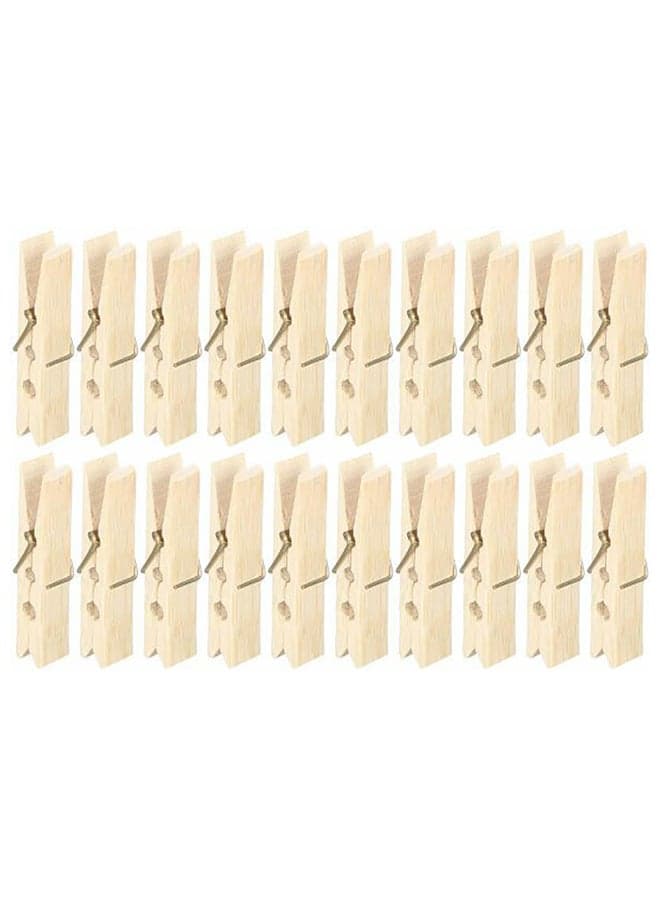 20-Piece Wooden Clothespin Set Beige 3cm Laundry Accessories