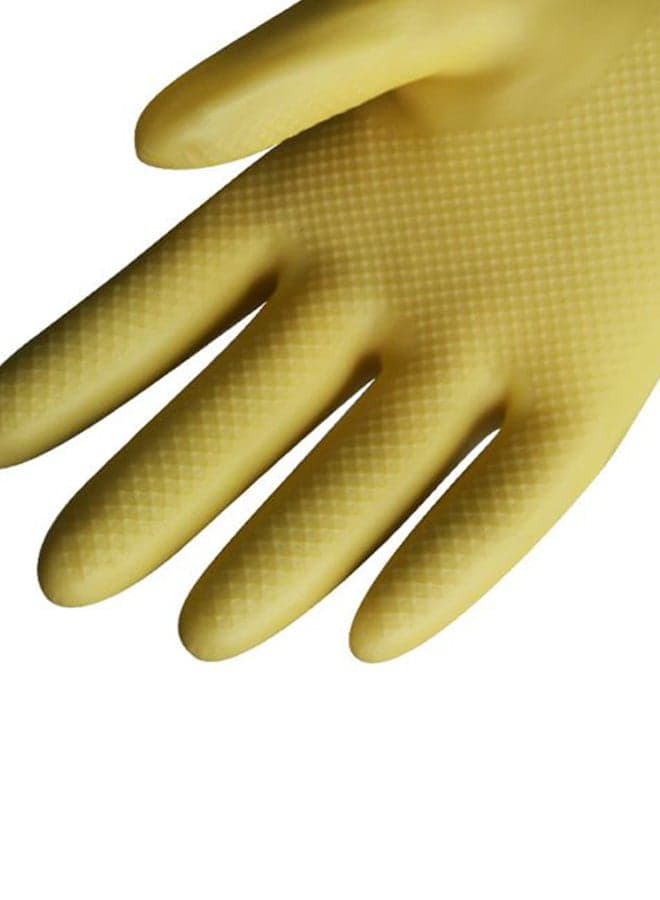 Pair Of Household Latex Cleaning Gloves Yellow XL Safety & Security Gloves (٣)