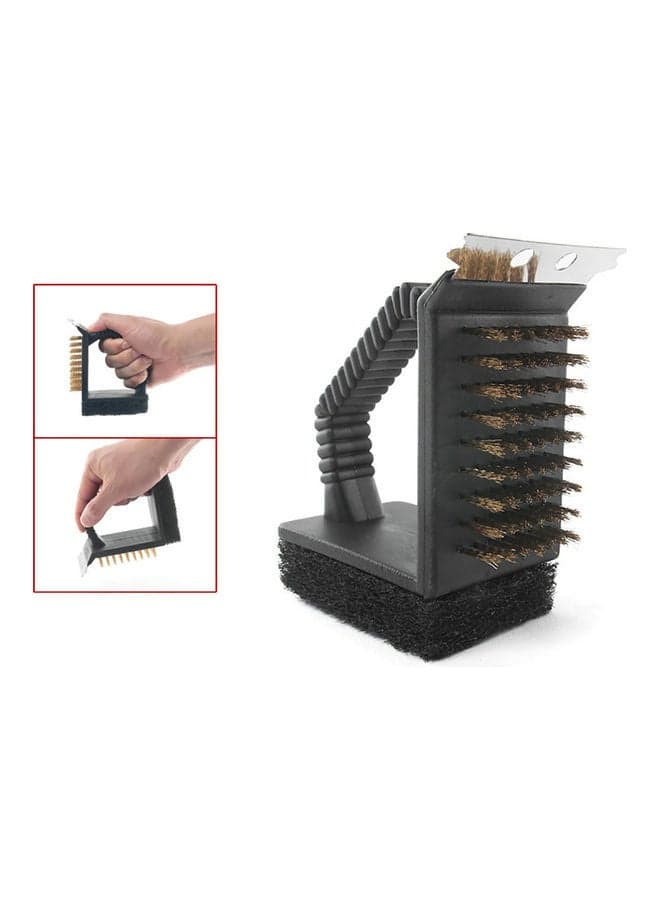 3 In 1 BBQ Grill Scraper Wire Brush Dirt Remover Scourer Kitchen Cleaning Tool black 20 x 10 x 20cm Barbecue Tools