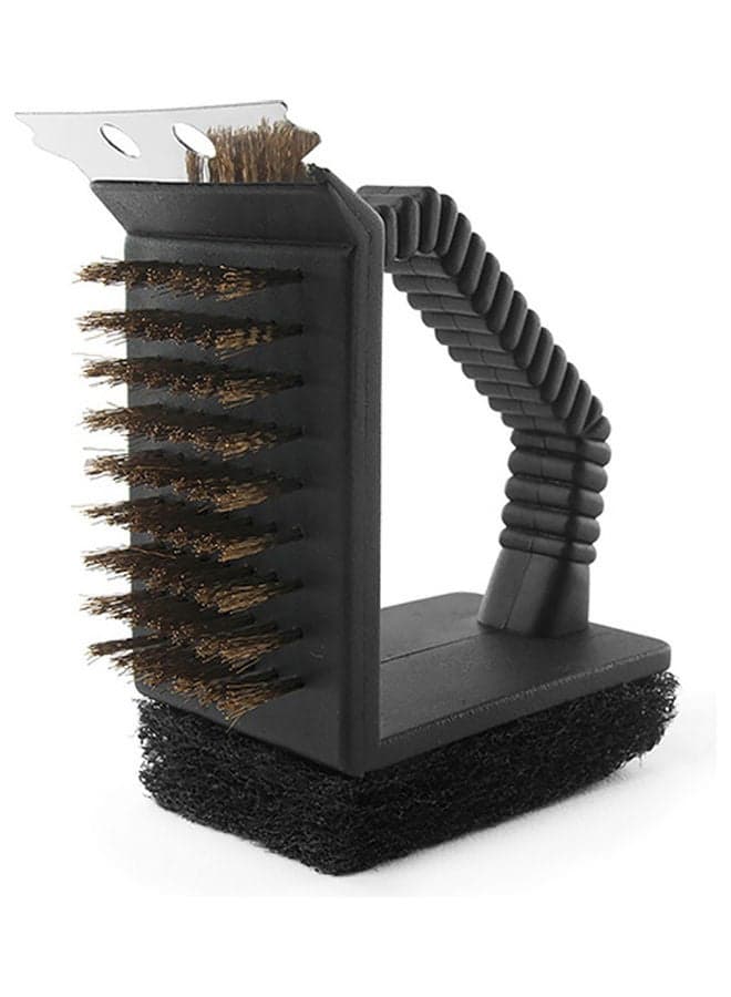 3 In 1 BBQ Grill Scraper Wire Brush Dirt Remover Scourer Kitchen Cleaning Tool black 20 x 10 x 20cm Barbecue Tools (3)