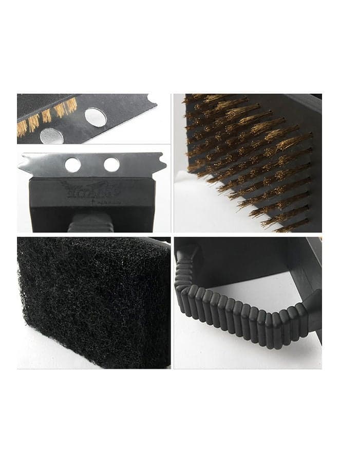 3 In 1 BBQ Grill Scraper Wire Brush Dirt Remover Scourer Kitchen Cleaning Tool black 20 x 10 x 20cm Barbecue Tools (6)