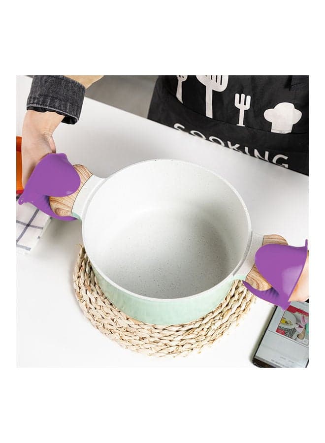 A Pair of Thick Oven Pinch Mitts, Heat Resistant Anti-Scald Gloves for Cooking Pinch Grips, Pot Holder and Potholder for Kitchen, Food-Grade Silicone purple 15.00*5.00*10.00cm (٧)