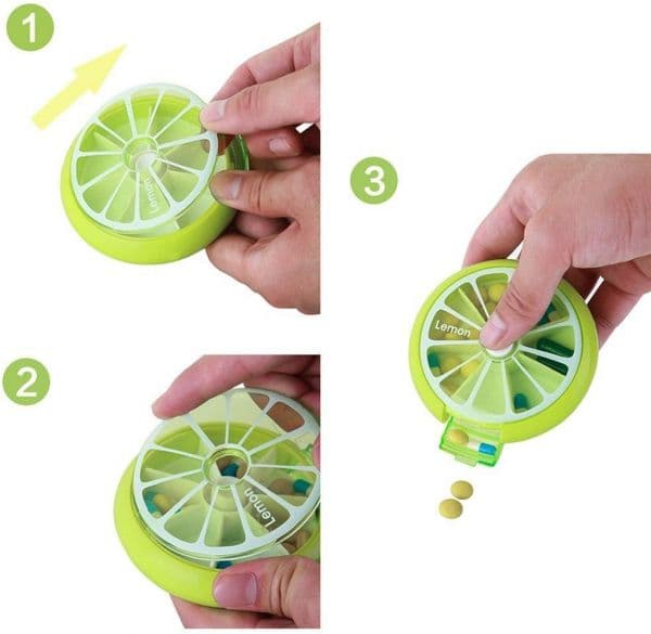 Lemon Shaped Portable Pill Storage Box Green Other Storage (3)