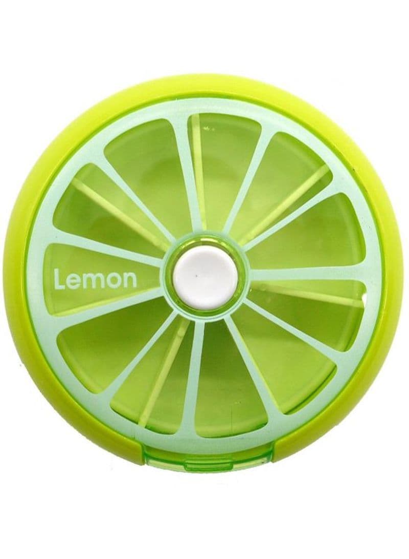 Lemon Shaped Portable Pill Storage Box Green Other Storage