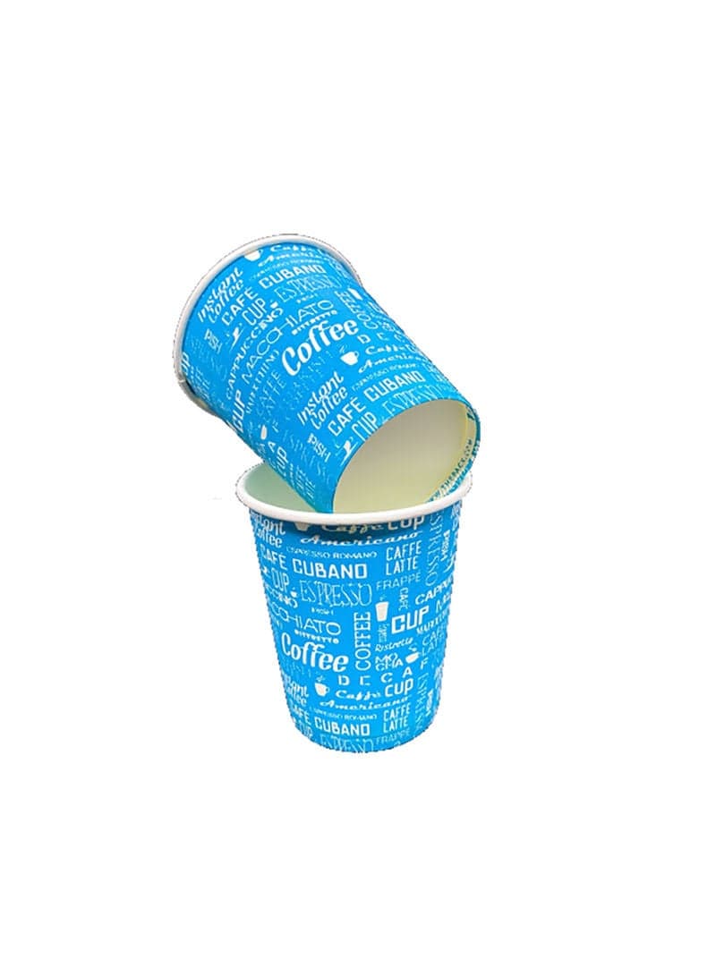 10-Piece Printed Disposable Paper Tea And Coffee Cups Set blue Glassware & Drinkware