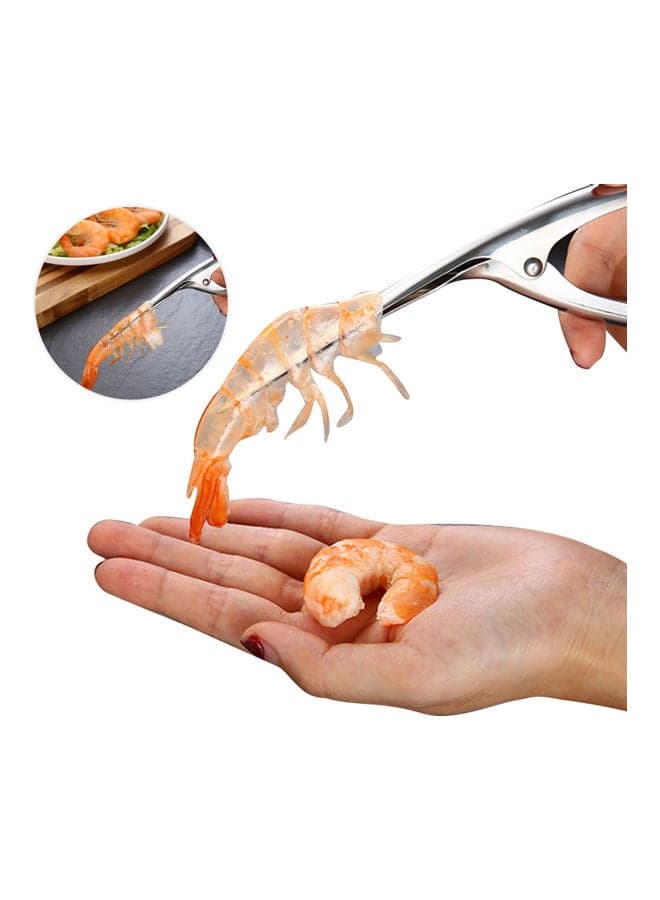 Stainless Steel Prawn And Shrimp Peeler Tool Silver 21*3*6.5cm (4)