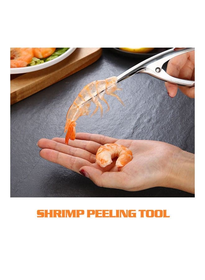 Stainless Steel Prawn And Shrimp Peeler Tool Silver 21*3*6.5cm (5)