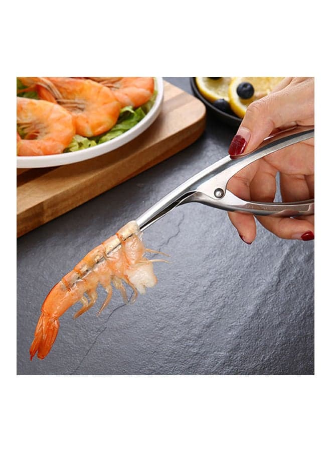 Stainless Steel Prawn And Shrimp Peeler Tool Silver 21*3*6.5cm (6)