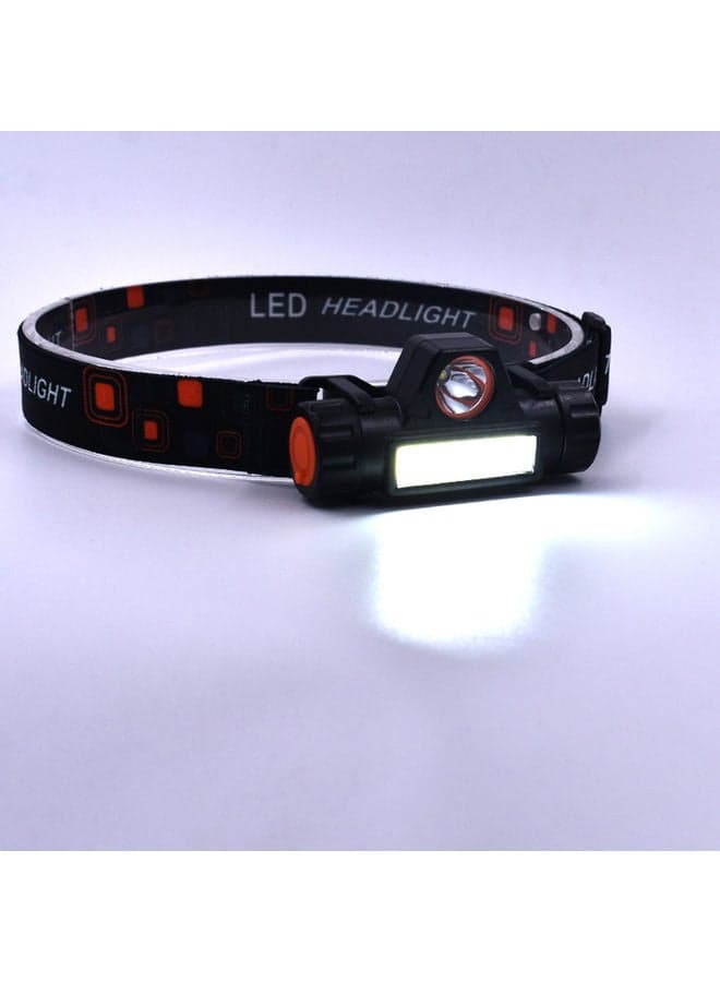 Mini USB Rechargeable COB LED Headlamp Black 9.00x6.50x6.50cm Lighting Set (3)