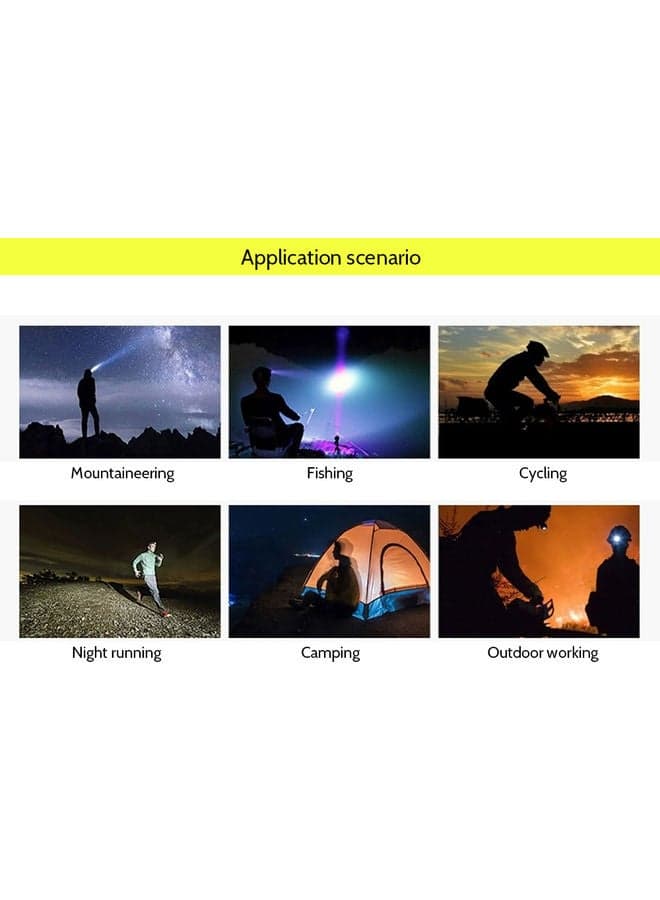 Mini USB Rechargeable COB LED Headlamp Black 9.00x6.50x6.50cm Lighting Set (5)