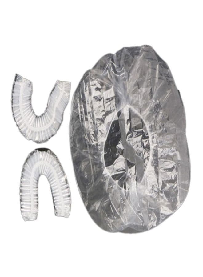100-Piece Plastic Shower Caps Clear 28x19x4centimeter (٤)