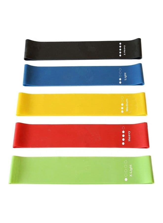 5-Piece Stretch Yoga Resistance Band Set 12x2inch Fitness & Strength Training