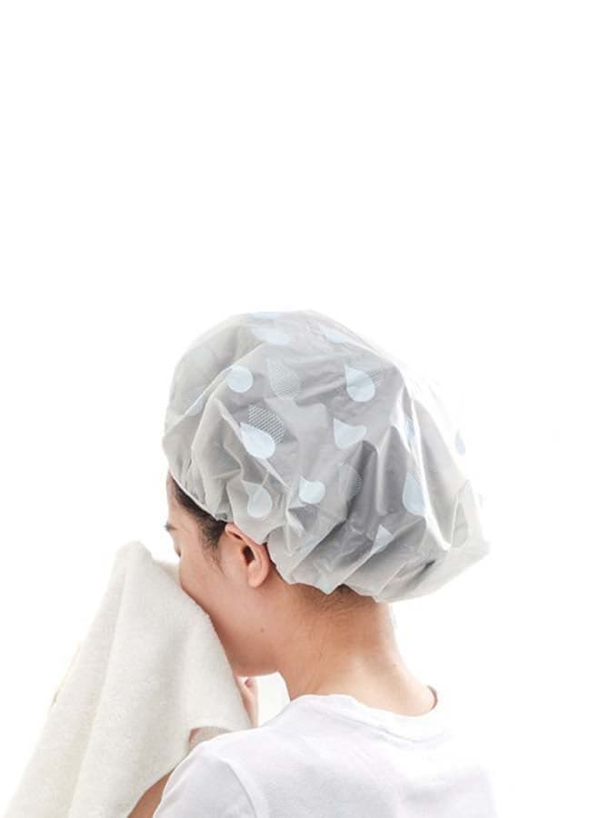 Bath Shower Cap White/Grey 27cm (٣)