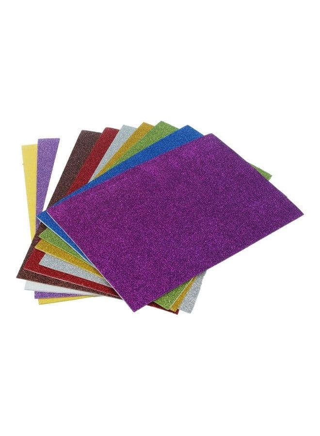 10-Piece A4 Glitter Foam Sheet Stickers