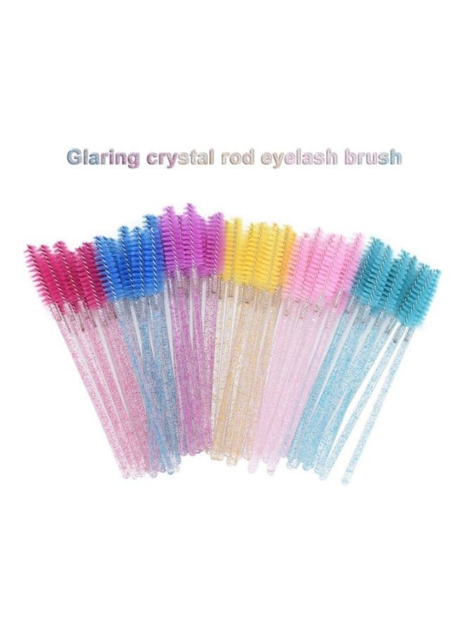 50 Piece Disposable Eyelash Mascara Brushes Green Eyebrow Grooming Scissors (٦)
