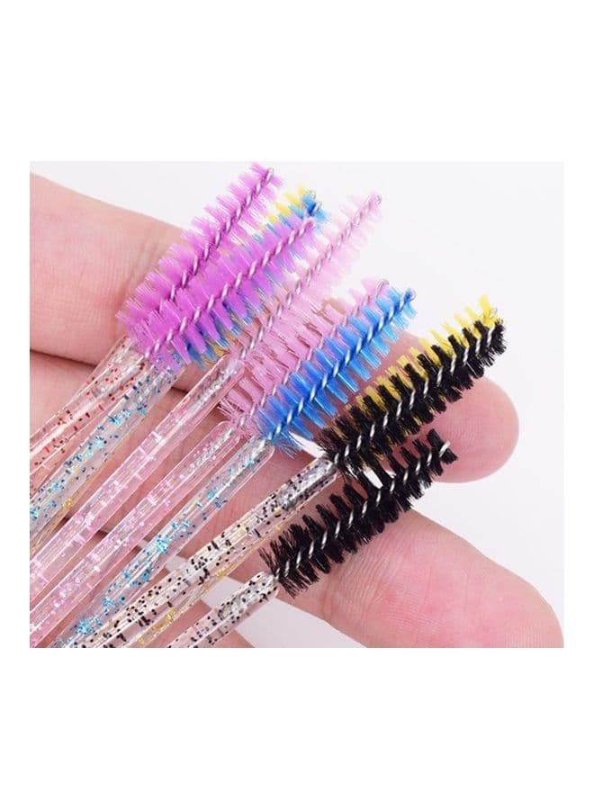 50 Piece Disposable Eyelash Mascara Brushes Green Eyebrow Grooming Scissors (٤)