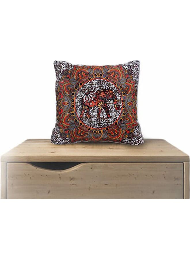Mandala Elephant Velvet Decorative Cushion Multicolor 45x45cm Decorative Pillows