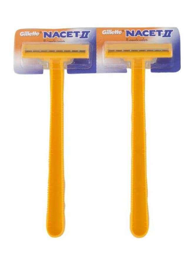 2-Piece Nacet 2 Safe Razors Set Yellow Men's Razors & Blades