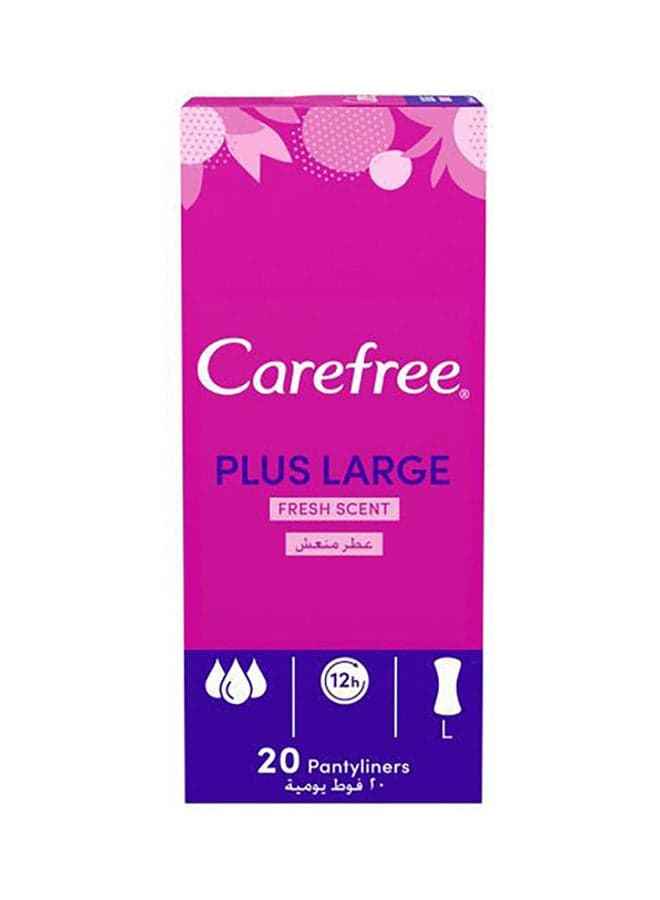 20-Piece Plus Large Fresh Scent Cotton Panty Liners Multicolour