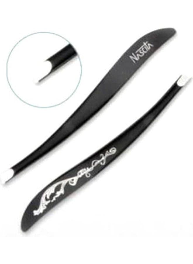 TWEEZER, STANT TIP, STAINLESS STEEL, CURVED, WITH DRAWING Black