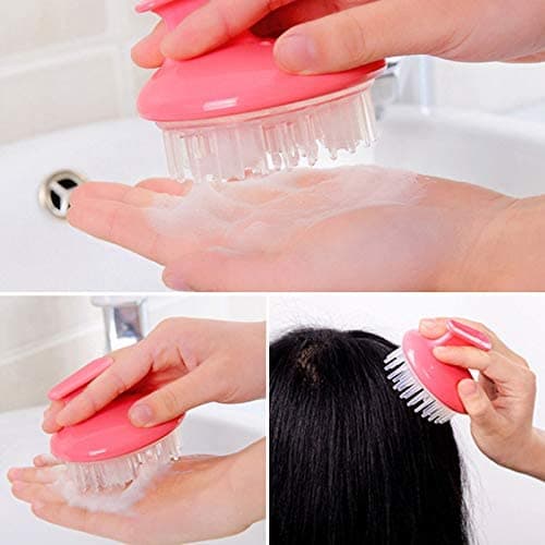 Shampoo Anti-Slip Scalp Shower Hair Brush Pink 7 x 8.5cm (٤)