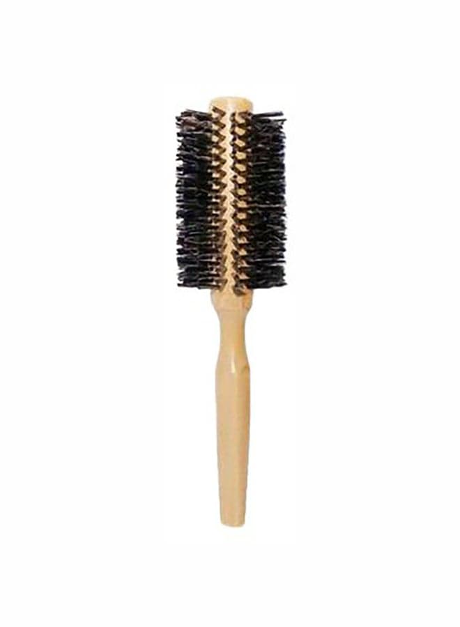 Wooden Round Bristle Brush Beige/Black Hair Brushes