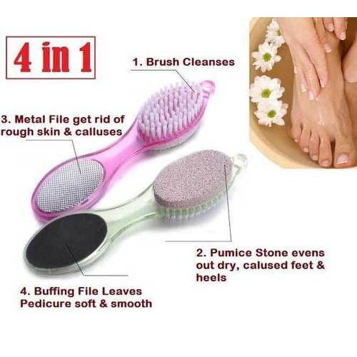 4-Step Pedicure Paddle Brush Multicolor Personal Care (٣)