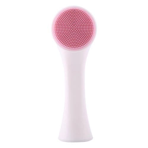 Double Sided Plastic Smoothing Facial Cleansing Brush Light Pink/White Face Brushes & Sponges (٣)