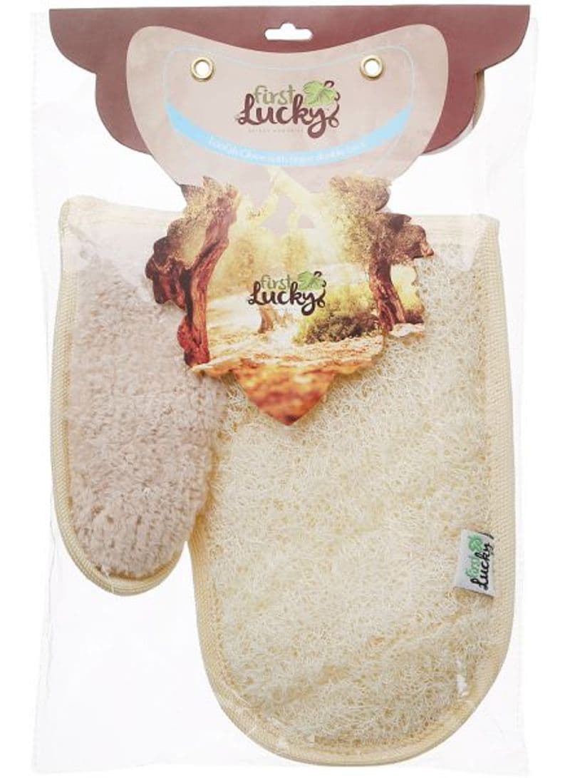 Glove One-Side Loofah Beige 40grams Bathing Accessories