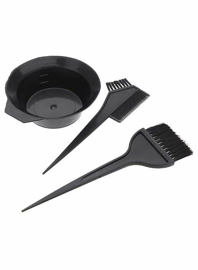 3-Piece Hair Colouring Plastic Brush Kit Black Brush Sets