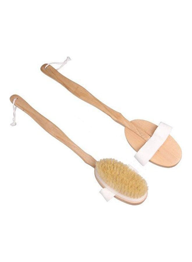 Wooden Handle Back Body Scrubber Bath Brush Brown 20x10x20cm (٣)