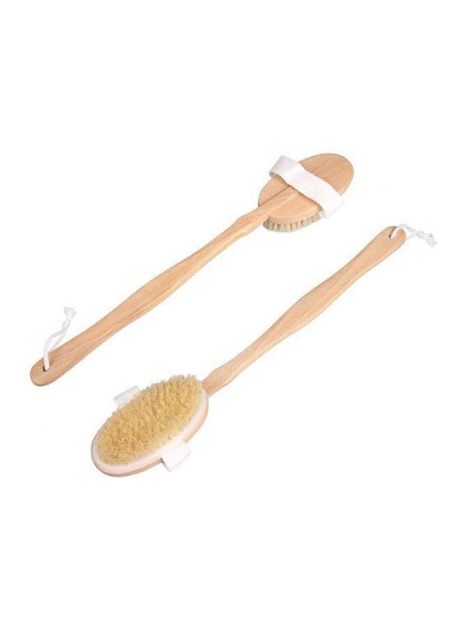 Wooden Handle Back Body Scrubber Bath Brush Brown 20x10x20cm (٤)