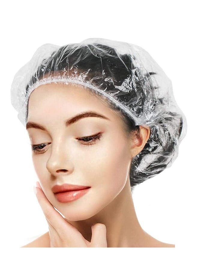 100 Piece Plastic Shower Cap Clear One Size