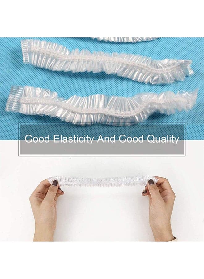 100 Piece Plastic Shower Cap Clear One Size (٤)