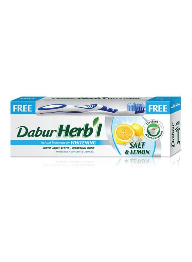 Tooth Paste Lemon&Salt+Brush Free Multicolour 150grams