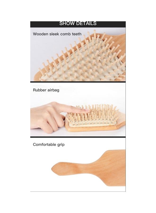Wooden Hair Comb Beige 26 x 8cm (٣)