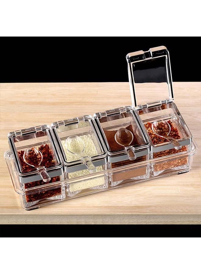 4 Pieces Home Spices Container Seasoning Jars Multicolour 25.8x9x7.2cm (3)