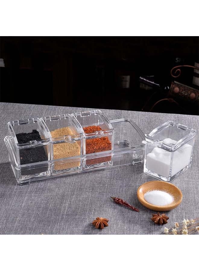 4 Pieces Home Spices Container Seasoning Jars Multicolour 25.8x9x7.2cm (4)