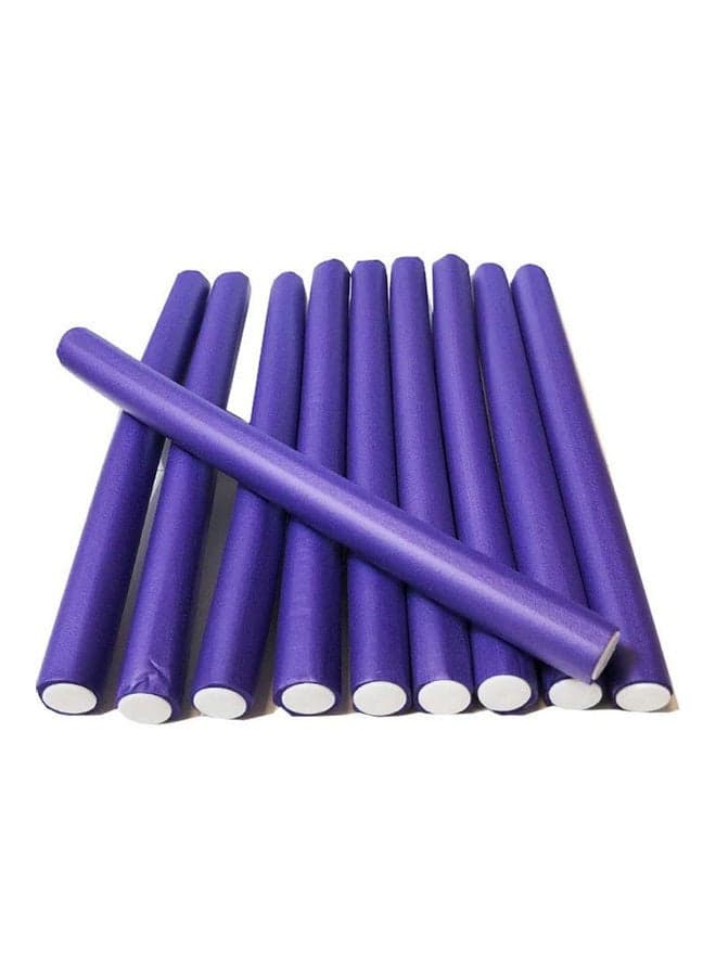 10-Piece Hair Curlers Roll Stick Set Purple 80grams Hair Rollers